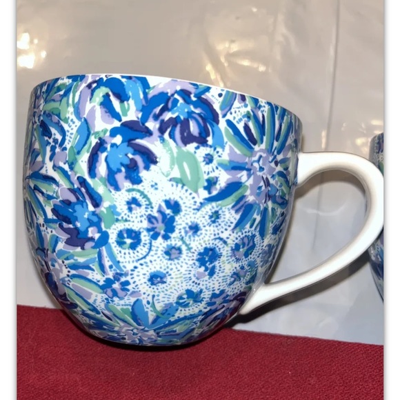 Lilly Pulitzer 3 Coffee Mugs Blue Lion Blue Lily Pulitzer Tea Cups “LION AROUND” - Picture 6 of 8